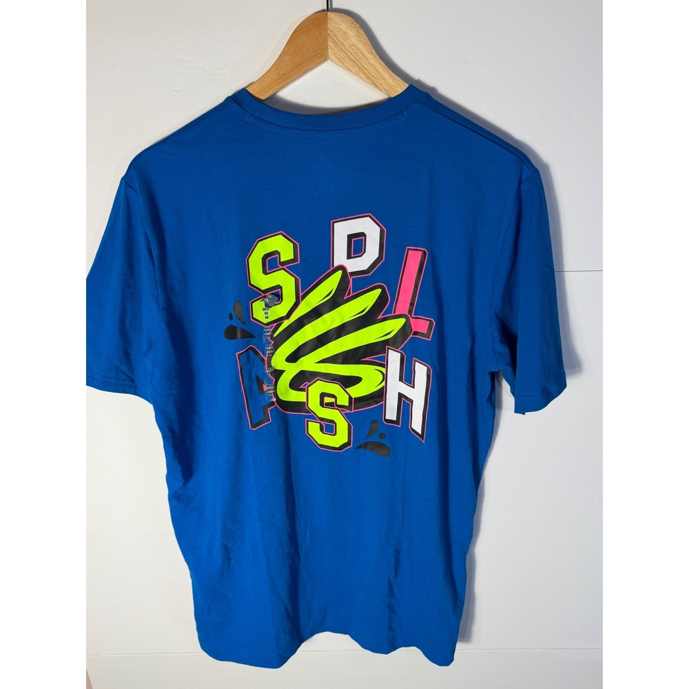 Under Armour Curry Brand Splash Party Blue Graphic T-Shirt Mens Medium 1376803